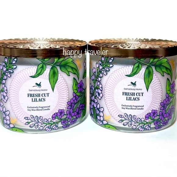 FRESH CUT LILACS 3 Wick Candle - Picture 1 of 5